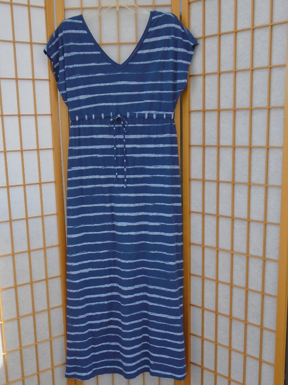 FRESH PRODUCE Moonshade Maxi Dress Brushed Stripes Moonlight blue